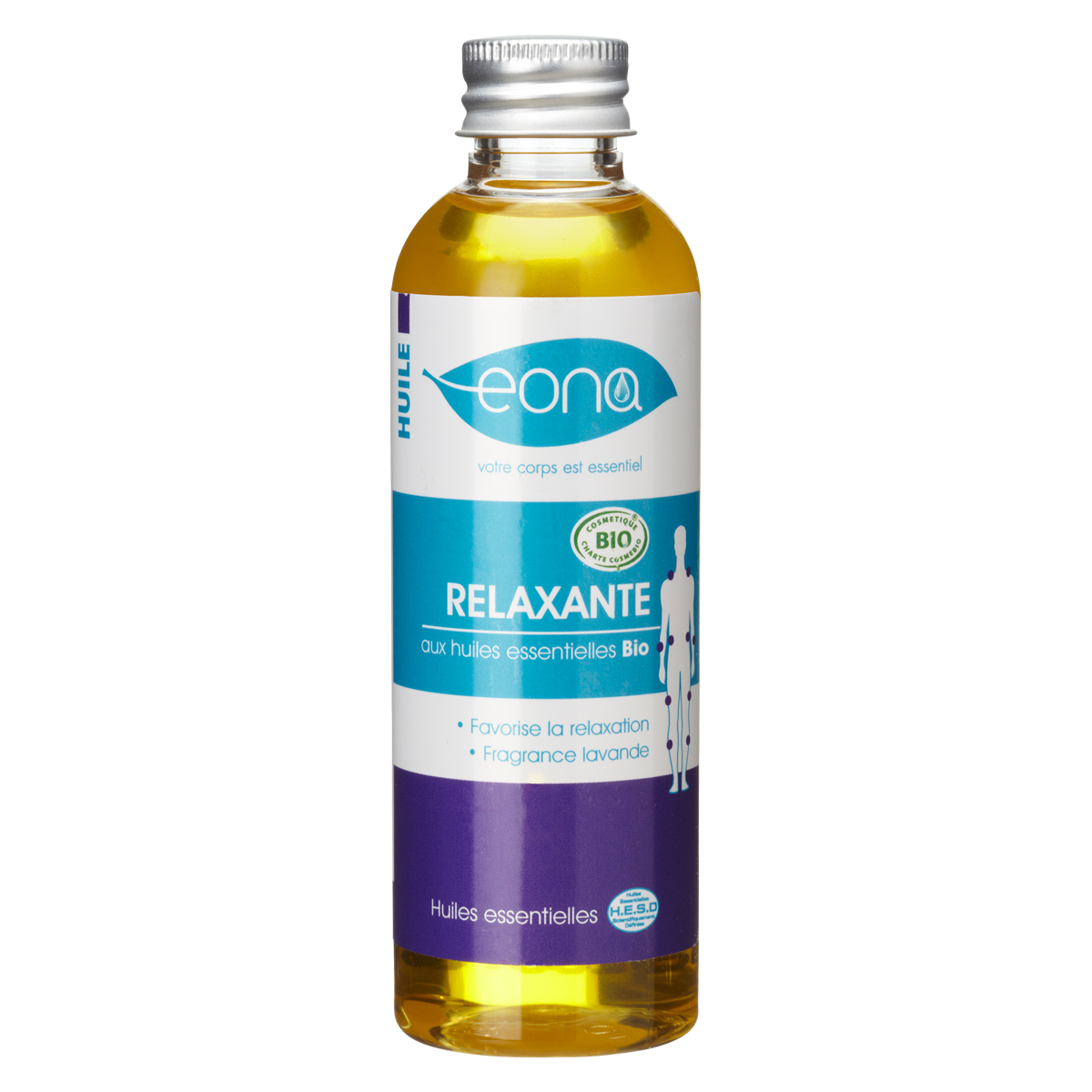 Huile de massage relaxante à l'huile essentielle de Lavande - 100ml